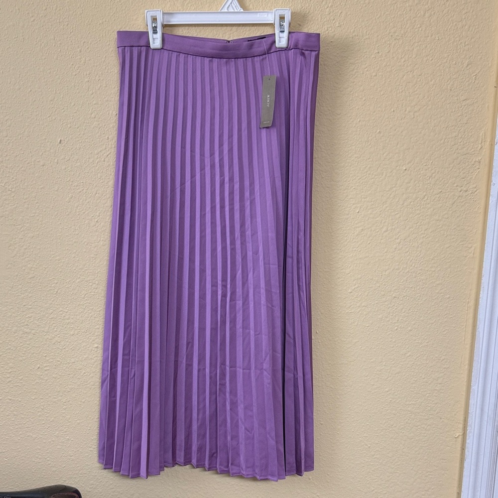 J. Crew Purple Pleated Midi Skirt